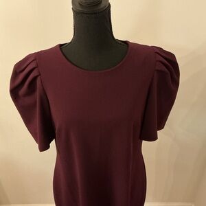 Calvin Klein Deep Purple Puff Sleeve Blouse